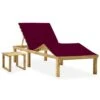 Chaise Longue De Jardin Avec Table Et Coussin Pin Imprégné 57 -Mobilier De Jardin chaise longue de jardin avec table et coussin pin impregne 3666722407236 859307