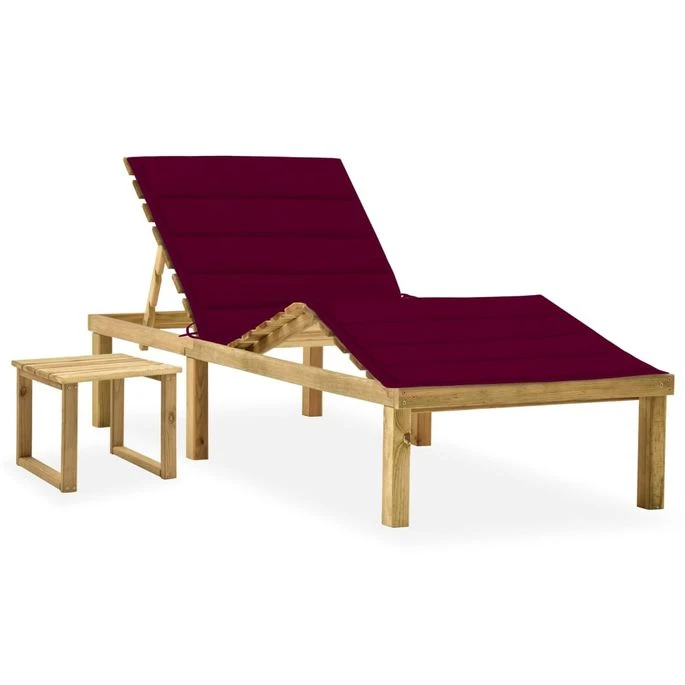 Chaise Longue De Jardin Avec Table Et Coussin Pin Imprégné 57 3 Chaise Longue De Jardin Avec Table Et Coussin Pin Imprégné 57
