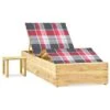 Chaise Longue De Jardin Avec Table Et Coussin Pin Imprégné 49 -Mobilier De Jardin chaise longue de jardin avec table et coussin pin impregne 8720286303863 860048