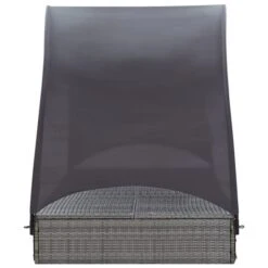 Chaise Longue Double Avec Auvent Résine Tressée Gris 15 Chaise Longue Double Avec Auvent Résine Tressée Gris -Mobilier De Jardin chaise longue double avec auvent resine tressee gris 8719883860404 980748
