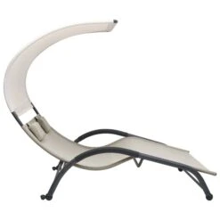 Chaise Longue Double Avec Auvent Textilène Crème -Mobilier De Jardin chaise longue double avec auvent textilene creme 3666722413671 847298