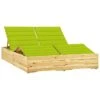 Chaise Longue Double Et Coussins Vert Vif Bois De Pin Imprégné 2 -Mobilier De Jardin chaise longue double et coussins vert vif bois de pin impregne 3666722406499 860280