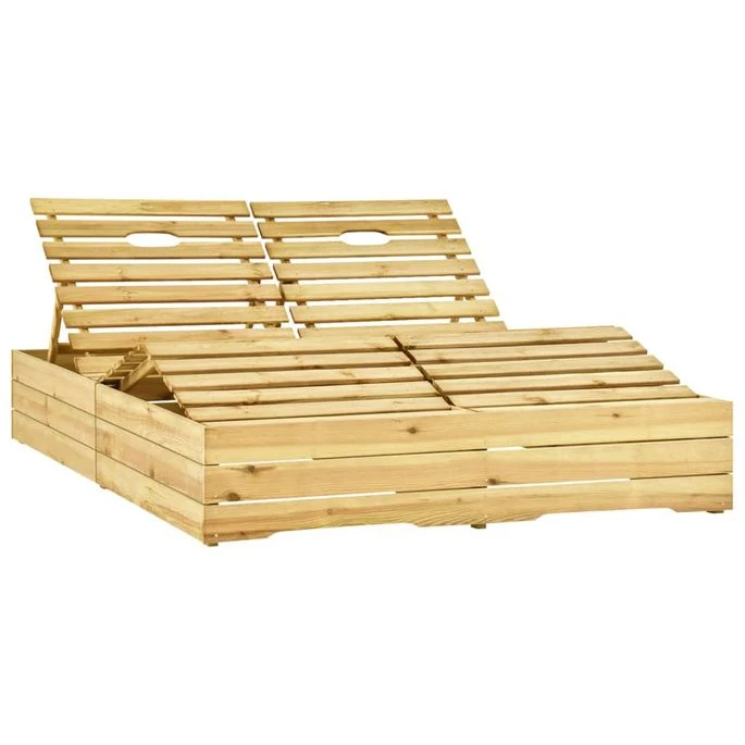 Chaise Longue Double Et Coussins Vert Vif Bois De Pin Imprégné 2 4 Chaise Longue Double Et Coussins Vert Vif Bois De Pin Imprégné 2 – Image 2