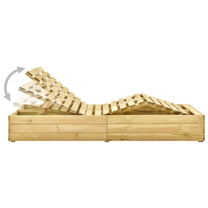 Chaise Longue Double Et Coussins Vert Vif Bois De Pin Imprégné 2 5 Chaise Longue Double Et Coussins Vert Vif Bois De Pin Imprégné 2 – Image 3