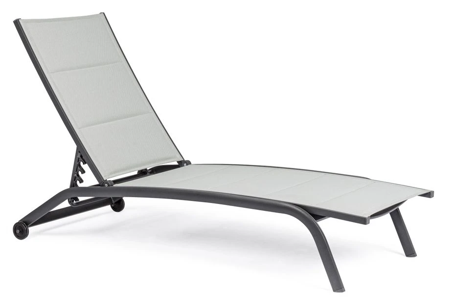 Chaise Longue En Aluminium Avec Roues Noir Chloé - Lot De 4 3 Chaise Longue En Aluminium Avec Roues Noir Chloé - Lot De 4