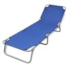 Chaise Longue Pliable Acier Enduit De Poudre Bleu -Mobilier De Jardin chaise longue pliable acier enduit de poudre bleu 3666722331517 973651