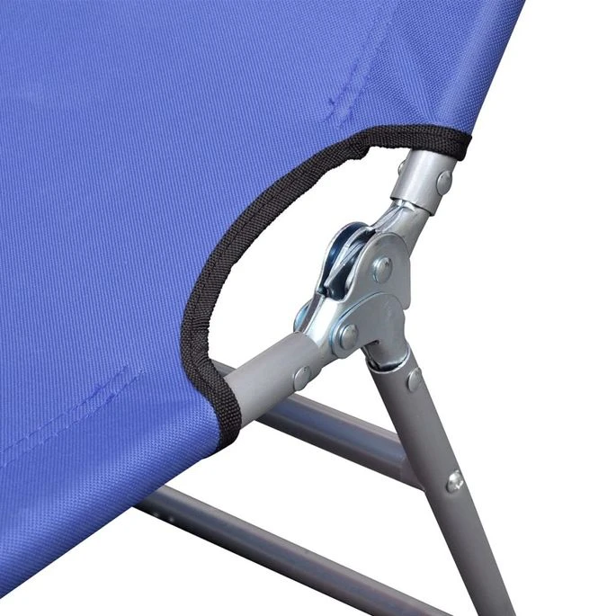 Chaise Longue Pliable Acier Enduit De Poudre Bleu 6 Chaise Longue Pliable Acier Enduit De Poudre Bleu – Image 4