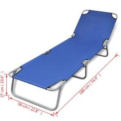 Chaise Longue Pliable Acier Enduit De Poudre Bleu 13 Chaise Longue Pliable Acier Enduit De Poudre Bleu -Mobilier De Jardin chaise longue pliable acier enduit de poudre bleu 3666722331517 973656