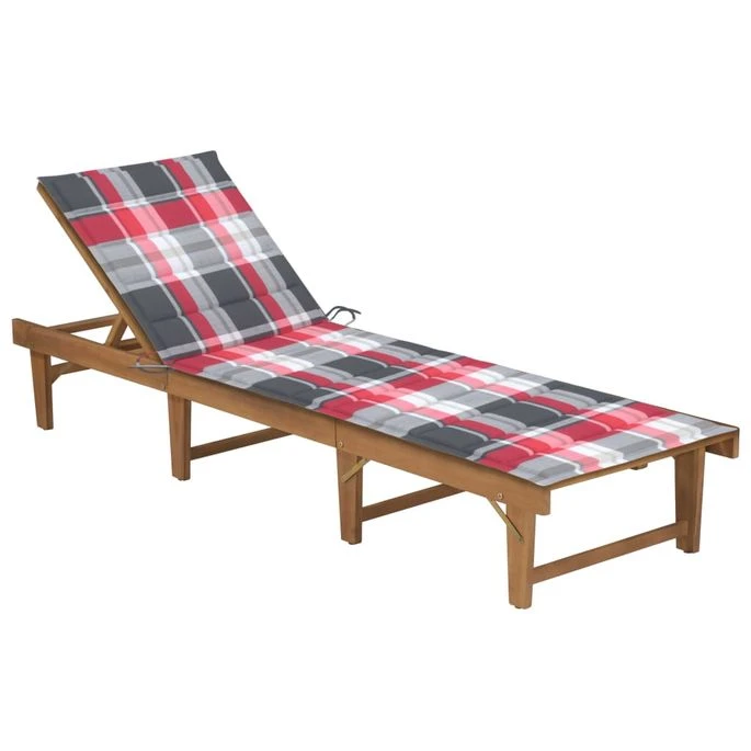 Chaise Longue Pliable Avec Coussin Bois D'acacia Solide 7 3 Chaise Longue Pliable Avec Coussin Bois D'acacia Solide 7