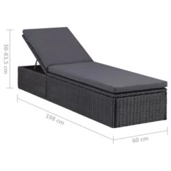 Chaise Longue Résine Tressée Noir Et Gris Foncé 13 Chaise Longue Résine Tressée Noir Et Gris Foncé -Mobilier De Jardin chaise longue resine tressee noir et gris fonce 3666722364584 935442