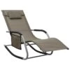 Chaise Longue Textilène Taupe Et Gris -Mobilier De Jardin chaise longue textilene taupe et gris 3666722461009 763022