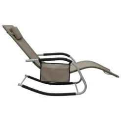 Chaise Longue Textilène Taupe Et Gris -Mobilier De Jardin chaise longue textilene taupe et gris 3666722461009 763024