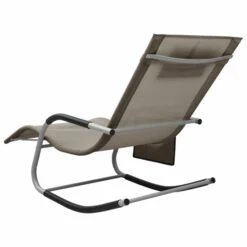 Chaise Longue Textilène Taupe Et Gris -Mobilier De Jardin chaise longue textilene taupe et gris 3666722461009 763025