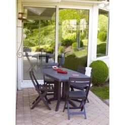 Chaise Miami Pliante - Anthracite -Mobilier De Jardin chaise miami pliante anthracite 3100038075869 659056