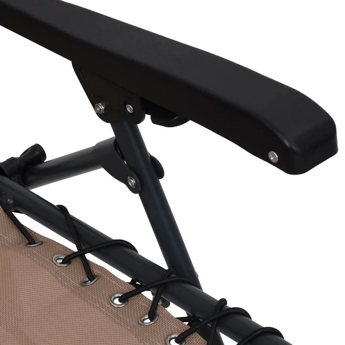 Chaise Pliable De Terrasse Textilène Taupe 11 Chaise Pliable De Terrasse Textilène Taupe – Image 9