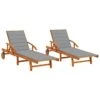 Chaises Longues 2 Pcs Avec Coussins Bois D'acacia Solide -Mobilier De Jardin chaises longues 2 pcs avec coussins bois d acacia solide 3666722460002 764957