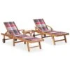 Chaises Longues 2 Pcs Avec Table Et Coussin Bois De Teck Solide 6 -Mobilier De Jardin chaises longues 2 pcs avec table et coussin bois de teck solide 3666722931441 764741