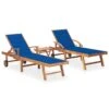 Chaises Longues 2 Pcs Avec Table Et Coussin Bois De Teck Solide 5 -Mobilier De Jardin chaises longues 2 pcs avec table et coussin bois de teck solide 3666722931687 764352