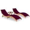 Chaises Longues 2 Pcs Avec Table Et Coussins Acacia Solide 21 -Mobilier De Jardin chaises longues 2 pcs avec table et coussins acacia solide 3666722373470 923505