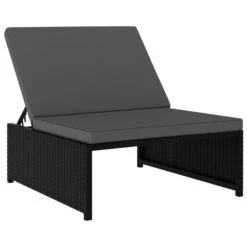 Chaises Longues 2 Pcs Avec Table Résine Tressée Noir 2 -Mobilier De Jardin chaises longues 2 pcs avec table resine tressee noir 3666722526562 556304