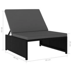 Chaises Longues 2 Pcs Avec Table Résine Tressée Noir 2 -Mobilier De Jardin chaises longues 2 pcs avec table resine tressee noir 3666722526562 556310
