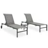 Chaises Longues 2 Pcs Avec Table Textilène Et Acier 2 Chaises Longues 2 Pcs Avec Table Textilène Et Acier -Mobilier De Jardin chaises longues 2 pcs avec table textilene et acier 3666722527989 554445