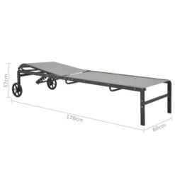 Chaises Longues 2 Pcs Avec Table Textilène Et Acier -Mobilier De Jardin chaises longues 2 pcs avec table textilene et acier 3666722527989 554453