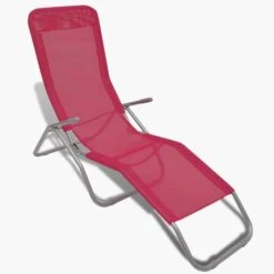 Chaises Longues 2 Pcs Cadre En Acier Et Textilène Rouge -Mobilier De Jardin chaises longues 2 pcs cadre en acier et textilene rouge 8718475875284 1408938