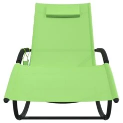 Chaises Longues à Bascule 2 Pcs Vert Acier Et Textilène 4 -Mobilier De Jardin chaises longues a bascule 2 pcs vert acier et textilene 3666722131933 1330035
