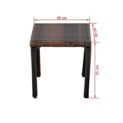 Chaises Longues Avec Table Résine Tressée Marron 2 -Mobilier De Jardin chaises longues avec table resine tressee marron 3666722330169 974480