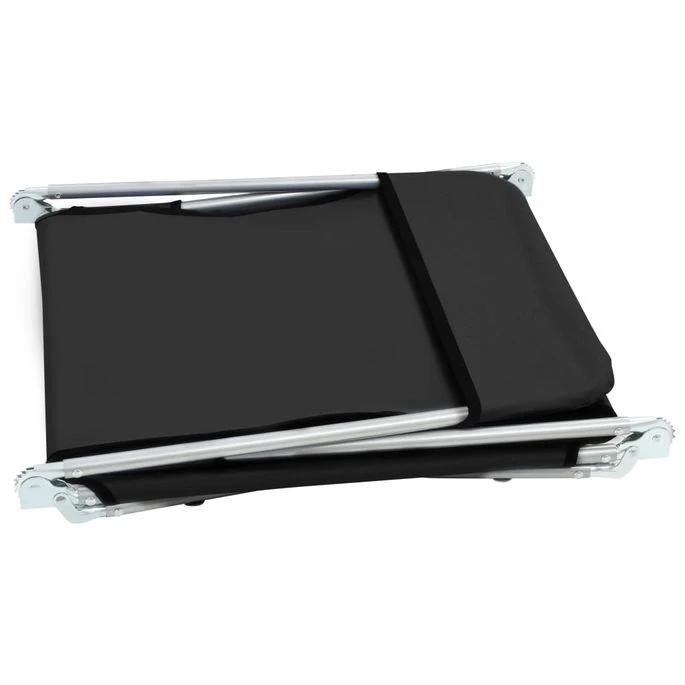 Chaises Longues Pliables 2 Pcs Acier Et Tissu Noir 7 Chaises Longues Pliables 2 Pcs Acier Et Tissu Noir – Image 5