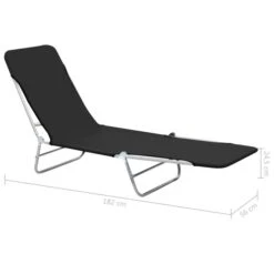 Chaises Longues Pliables 2 Pcs Acier Et Tissu Noir 23 Chaises Longues Pliables 2 Pcs Acier Et Tissu Noir -Mobilier De Jardin chaises longues pliables 2 pcs acier et tissu noir 3666722327213 978232