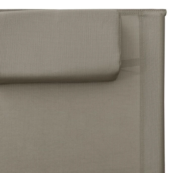 Chaises Longues Textilène 2 Pcs Taupe Et Gris 9 Chaises Longues Textilène 2 Pcs Taupe Et Gris – Image 7