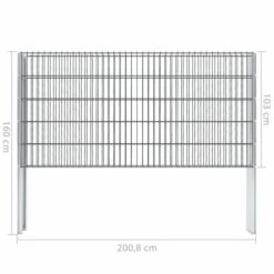 Clôture De Gabion 2D Acier Galvanisé 2,008x1,03m 12m Total Gris -Mobilier De Jardin cloture de gabion 2d acier galvanise 2 008x1 03m 12m total gris 8718475552727 1231883