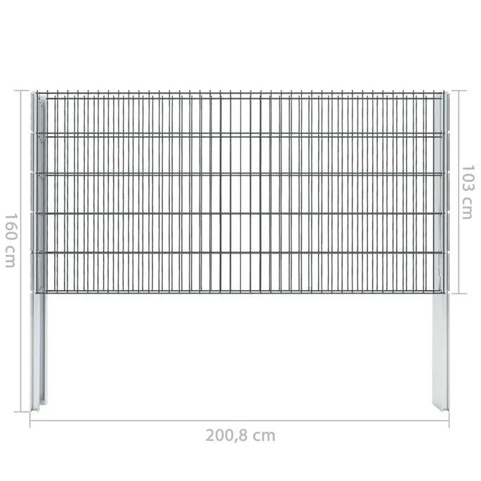 Clôture De Gabion 2D Acier Galvanisé 2,008x1,03m 16m Total Gris 14 Clôture De Gabion 2D Acier Galvanisé 2,008x1,03m 16m Total Gris – Image 12