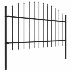 Clôture De Jardin à Dessus En Lance Acier (1-1,25)x3,4 M Noir -Mobilier De Jardin cloture de jardin a dessus en lance acier 1 1 25 x3 4 m noir 3666722193528 1177587