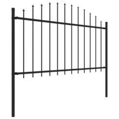Clôture De Jardin à Dessus En Lance Acier (1,25-1,5)x13,6m Noir -Mobilier De Jardin cloture de jardin a dessus en lance acier 1 25 1 5 x13 6m noir 3666722764339 1420123