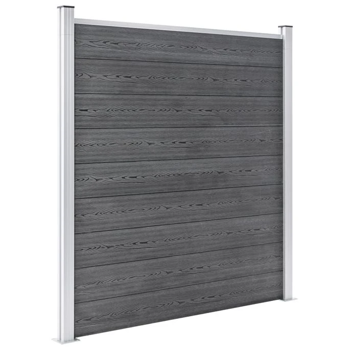 Clôture De Jardin WPC 1045x186 Cm Gris 6 Clôture De Jardin WPC 1045x186 Cm Gris – Image 4