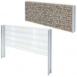 Clôture Gabion 2D Acier Galvanisé 2,008x0,83m 10m Total Argenté