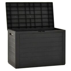 Coffre De Rangement Jardin Polypropylène Anthracite Stag 78 Cm -Mobilier De Jardin coffre de rangement jardin polypropylene anthracite 78 cm 3666722780025 400410