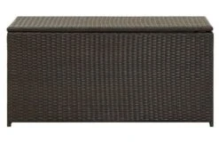 Coffre De Rangement Jardin Résine Tressée Marron Zamen 100 Cm
