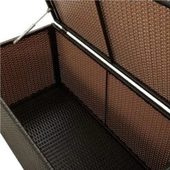 Coffre De Rangement Jardin Résine Tressée Marron Zamen 100 Cm -Mobilier De Jardin coffre de rangement jardin resine tressee marron zamen 100 cm 3666722560481 383987
