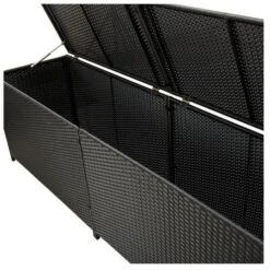 Coffre De Rangement Jardin Résine Tressée Noire Zamen 200 Cm -Mobilier De Jardin coffre de rangement jardin resine tressee noire zamen 200 cm 3666722778510 383976