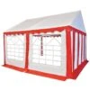 Couverture De Chapiteau 4x4 M Rouge Et Blanc 1 Couverture De Chapiteau 4x4 M Rouge Et Blanc -Mobilier De Jardin couverture de chapiteau 4x4 m rouge et blanc 8718475574873 1329282