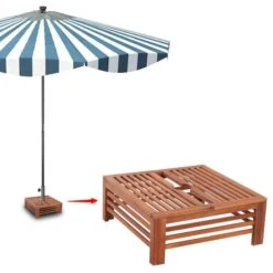 Couverture De Support De Parasol En Bois -Mobilier De Jardin couverture de support de parasol en bois 3666722181884 1216548