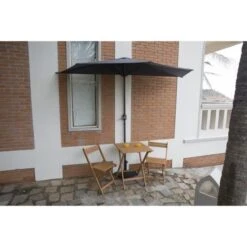 Demi-parasol - 266 X 135 X H.238 Cm - Avec Manivelle - Structure Acier - Toile Déperlante En Polyester 180g/m2 - Gris -Mobilier De Jardin demi parasol 266 x 135 x h 238 cm avec manivelle structure acier toile deperlante en polyester 180g m2 gris 3612401827819 1326568