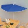 Demi-parasol De Jardin Avec Mât 180x90 Cm Bleu Azuré
