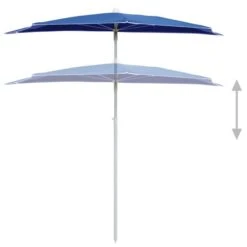 Demi-parasol De Jardin Avec Mât 180x90 Cm Bleu Azuré -Mobilier De Jardin demi parasol de jardin avec mat 180x90 cm bleu azure 3666722351959 946986
