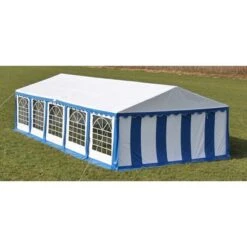 Dessus De Tente De Réception Avec Panneaux 10x5 M Bleu Et Blanc -Mobilier De Jardin dessus de tente de reception avec panneaux 10x5 m bleu et blanc 8718475801450 1209445