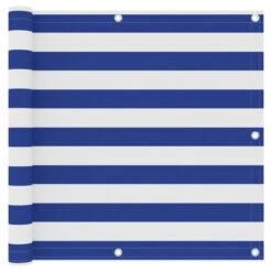 Écran De Balcon Blanc Et Bleu 90x600 Cm Tissu Oxford